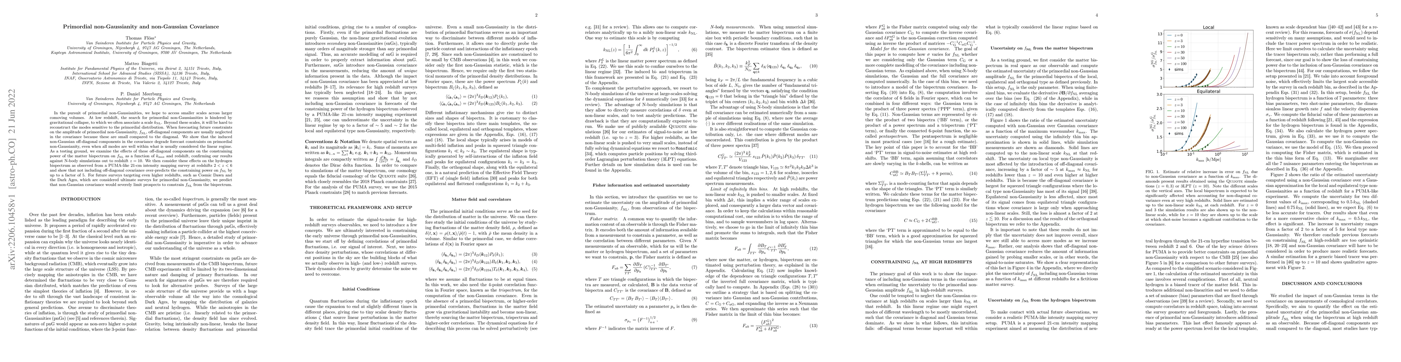 Thumbnail for Primordial non-Gaussianity and non-Gaussian Covariance