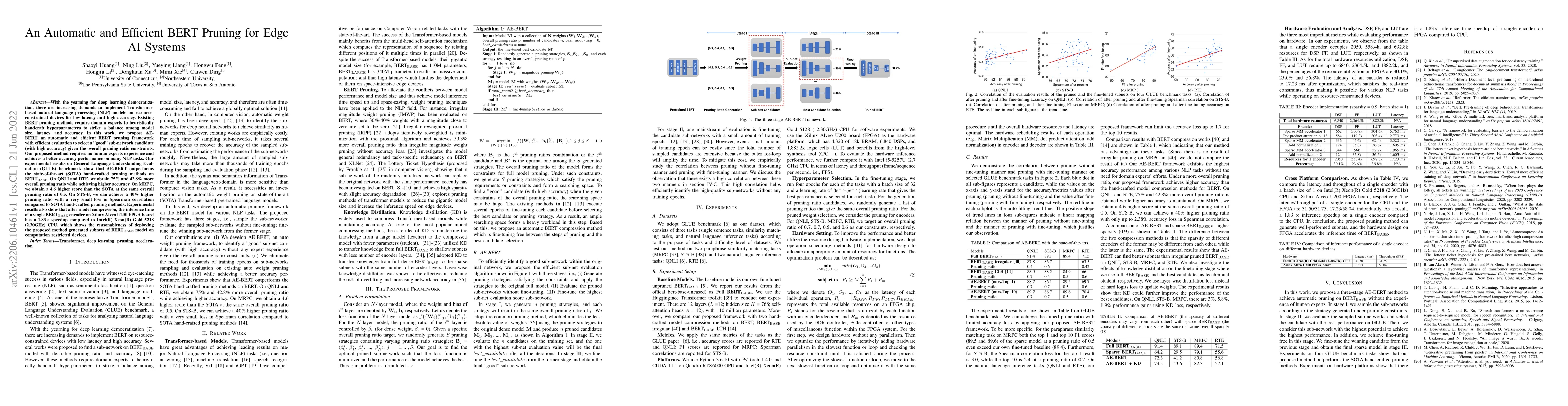Thumbnail for An Automatic and Efficient BERT Pruning for Edge AI Systems
