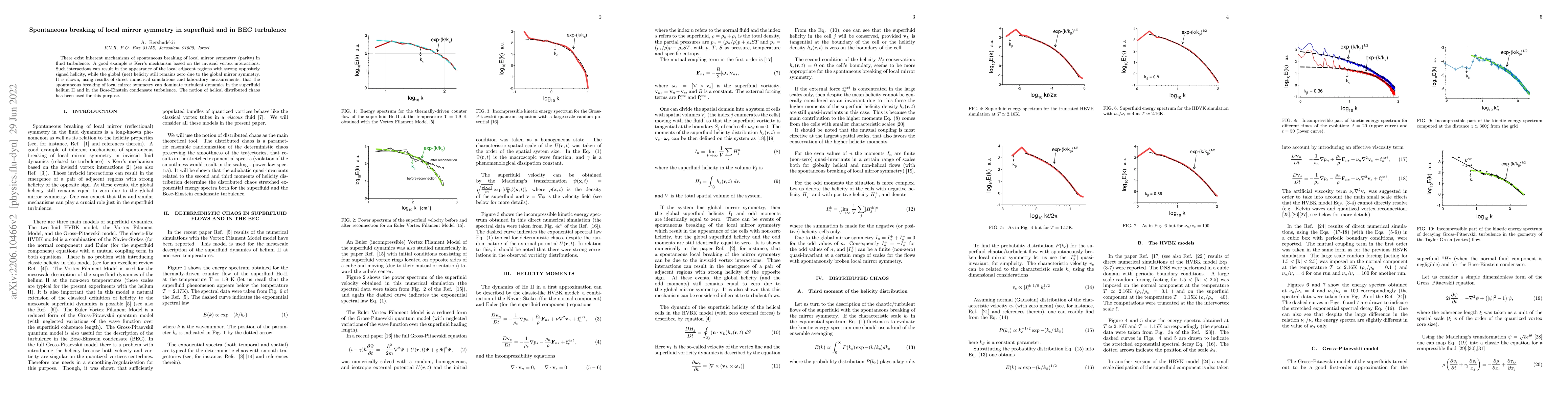 Thumbnail for Spontaneous breaking of local mirror symmetry in superfluid and in BEC
  turbulence