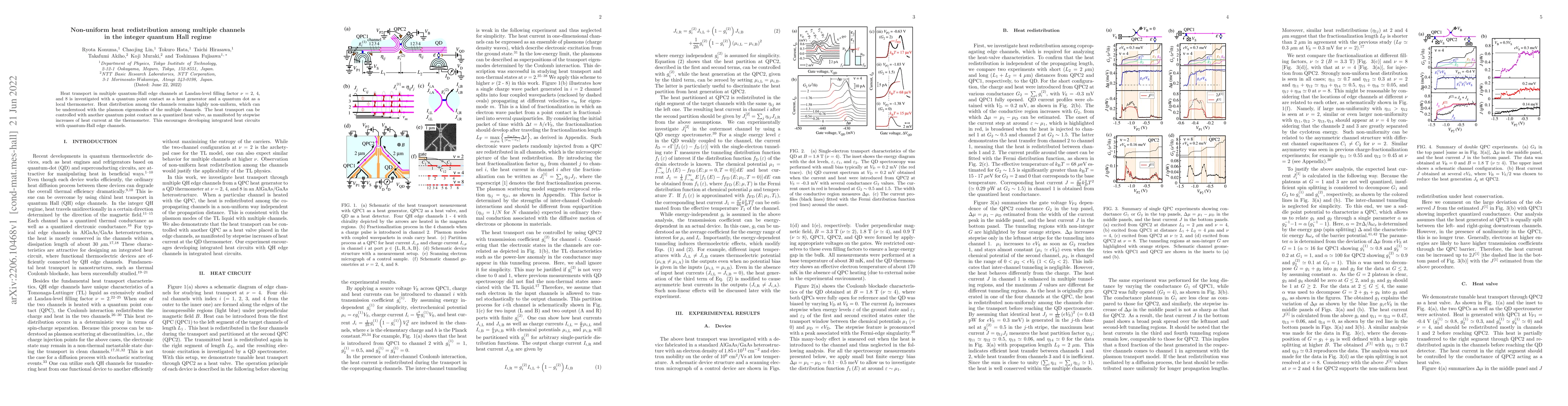 Thumbnail for Non-uniform heat redistribution among multiple channels in the integer
  quantum Hall regime
