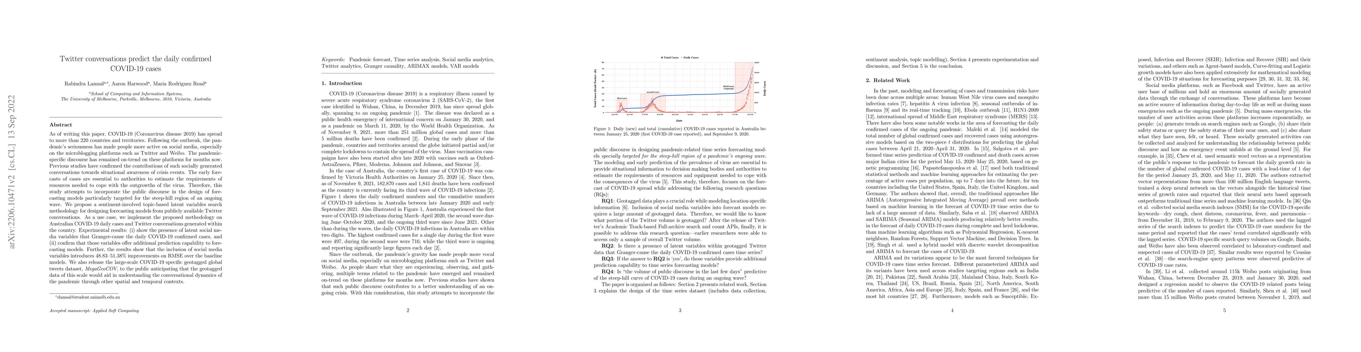 Thumbnail for Twitter conversations predict the daily confirmed COVID-19 cases