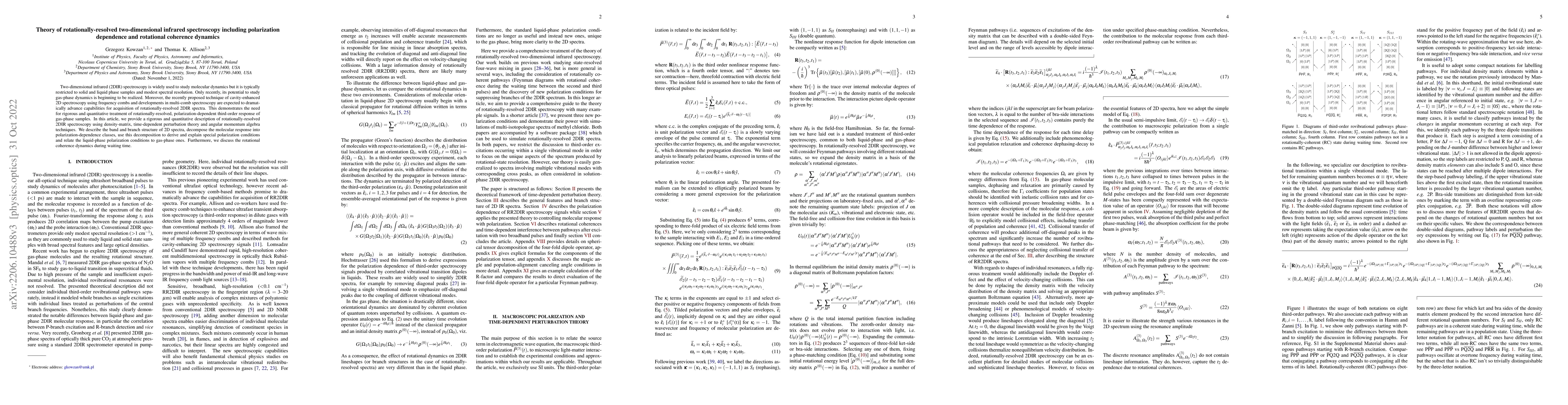 Thumbnail for Theory of rotationally resolved two-dimensional infrared spectroscopy
  including polarization dependence and rotational coherence dynamics