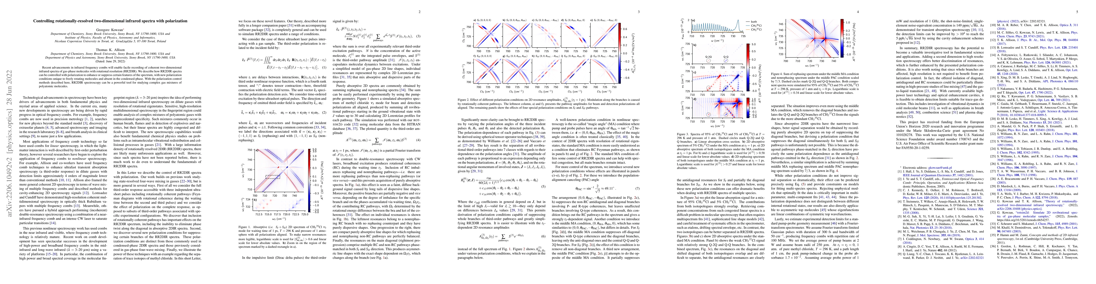 Thumbnail for Controlling rotationally-resolved two-dimensional infrared spectra with
  polarization