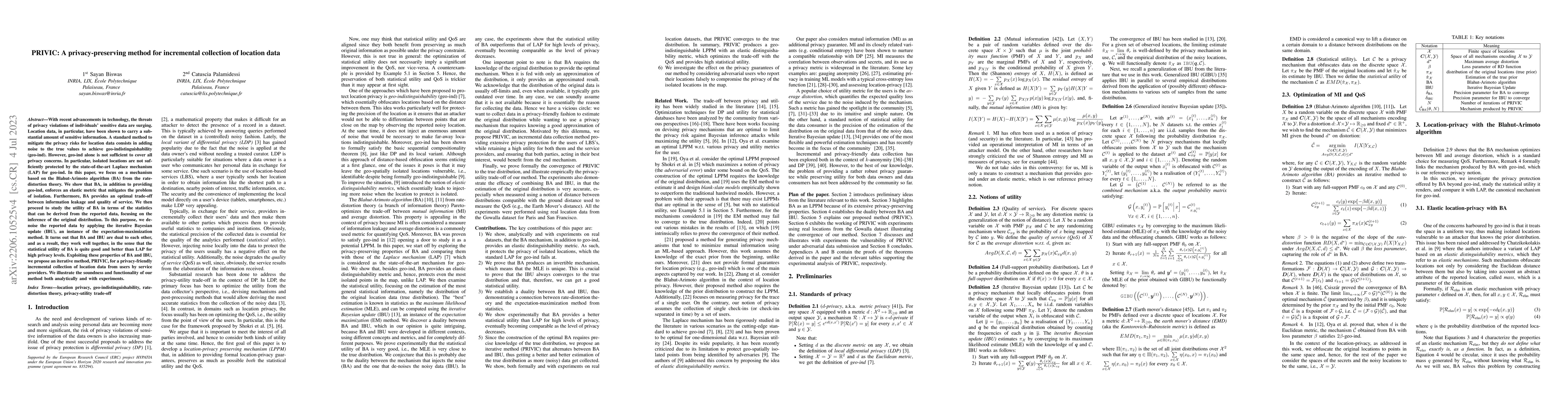 Thumbnail for PRIVIC: A privacy-preserving method for incremental collection of
  location data