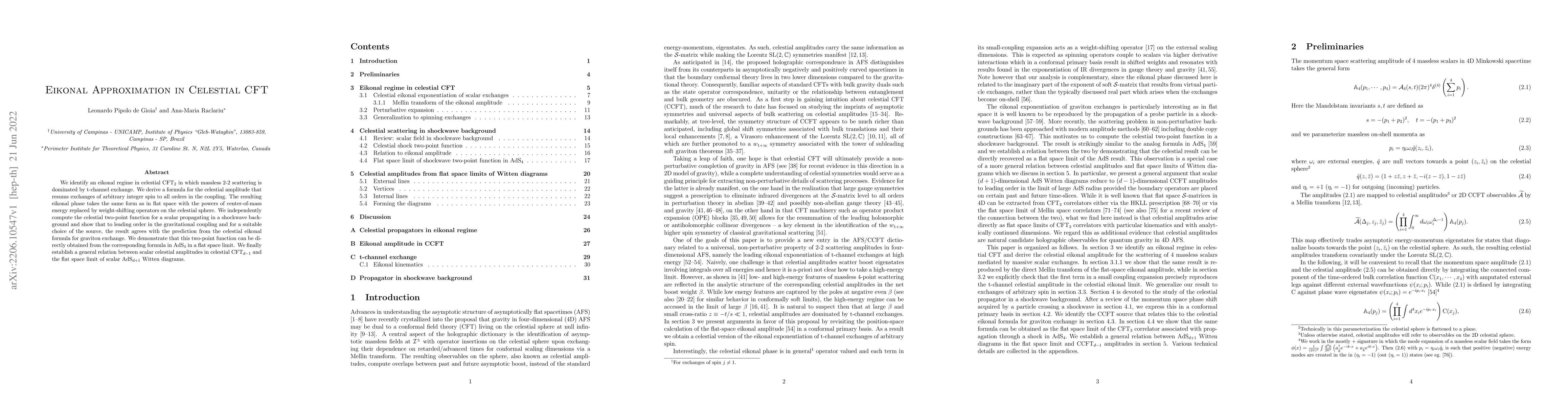 Thumbnail for Eikonal Approximation in Celestial CFT