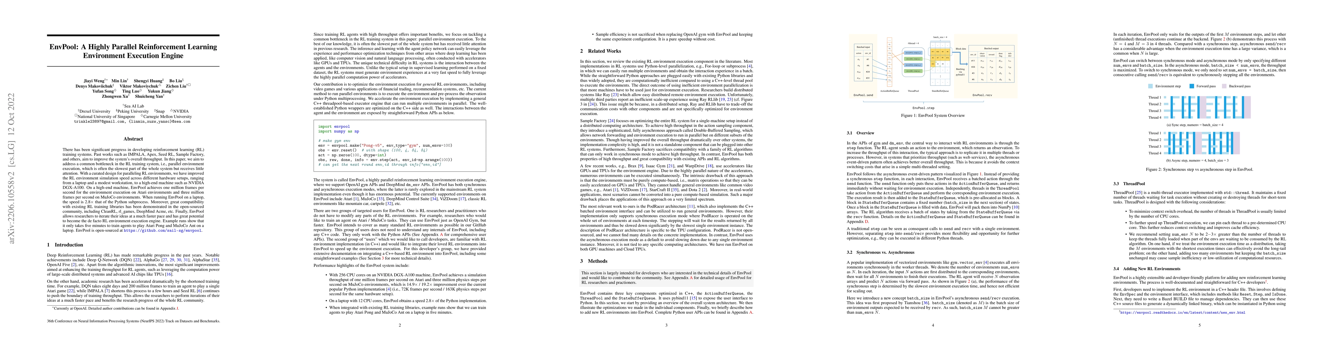 Thumbnail for EnvPool: A Highly Parallel Reinforcement Learning Environment Execution
  Engine