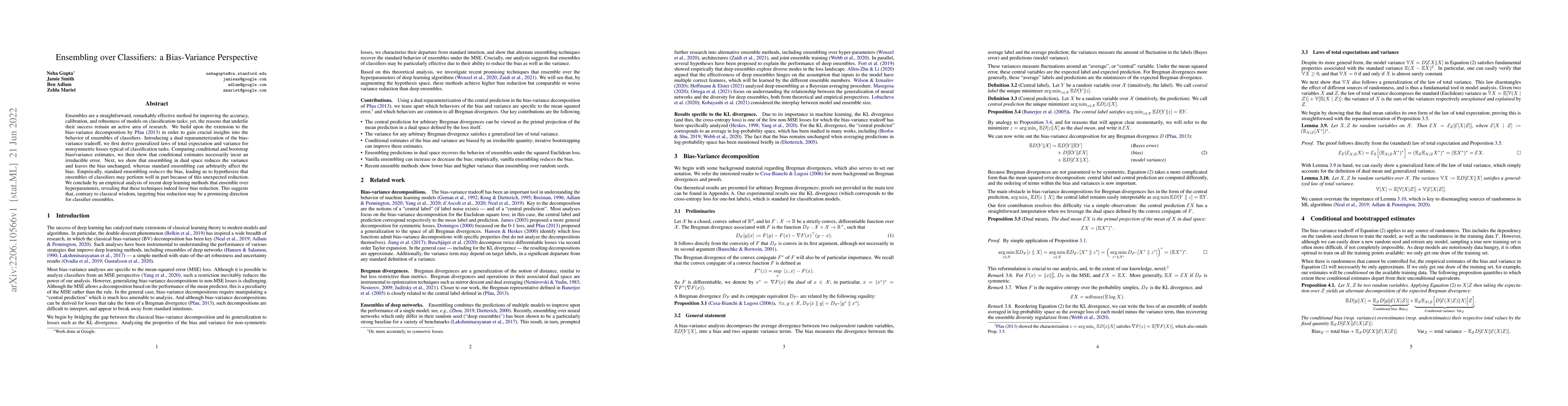 Thumbnail for Ensembling over Classifiers: a Bias-Variance Perspective