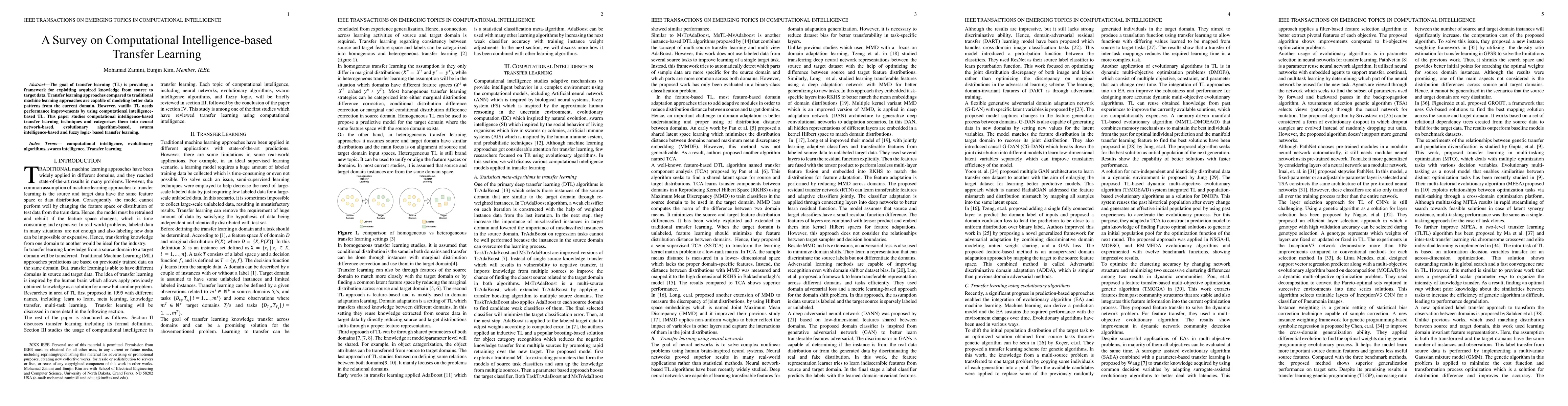 Thumbnail for A Survey on Computational Intelligence-based Transfer Learning