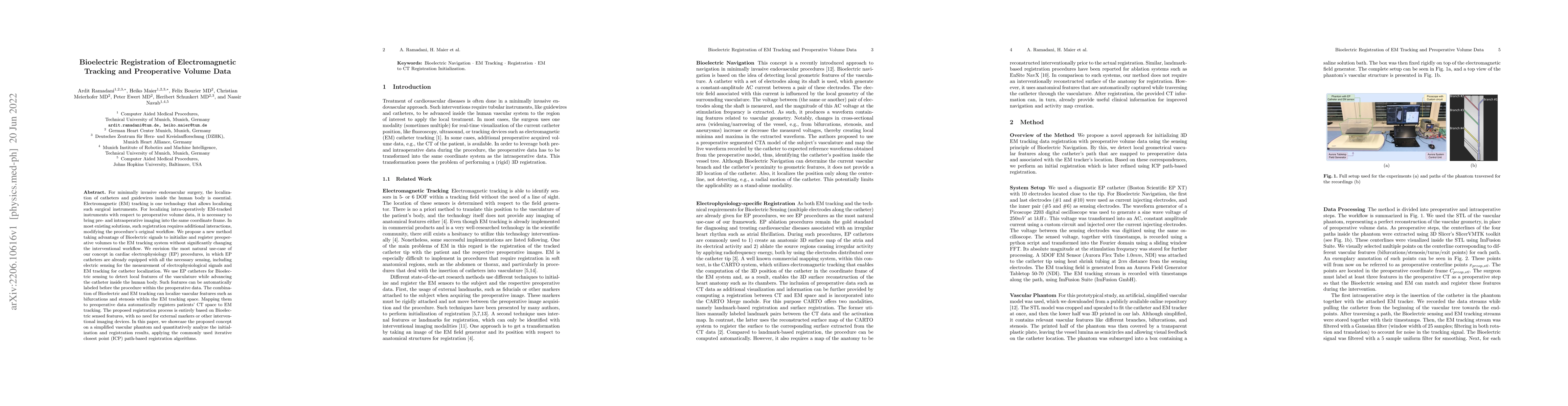 Thumbnail for Bioelectric Registration of Electromagnetic Tracking and Preoperative
  Volume Data