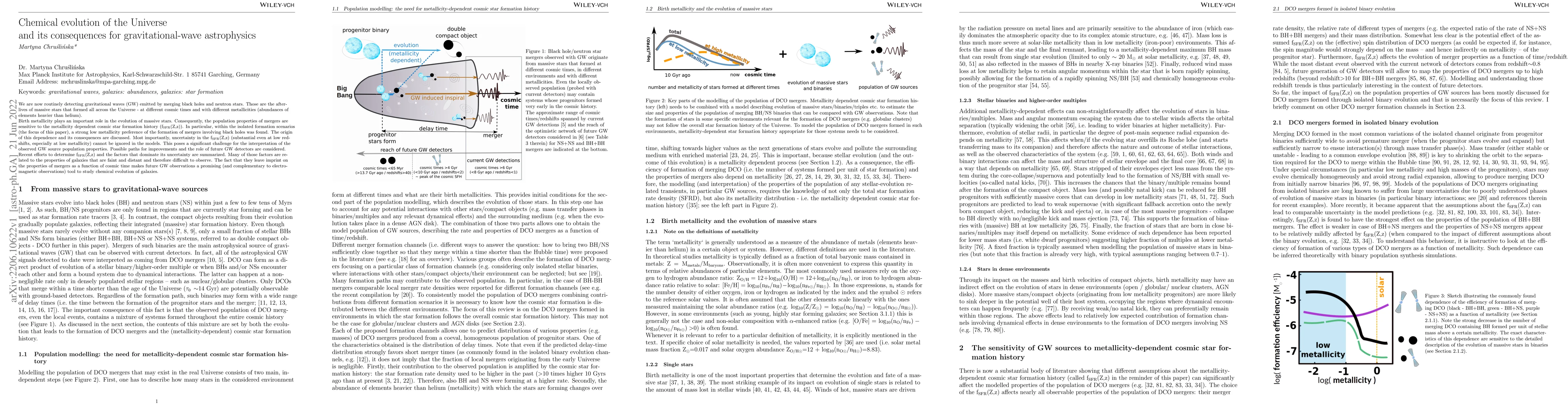 Thumbnail for Chemical evolution of the Universe and its consequences for
  gravitational-wave astrophysics