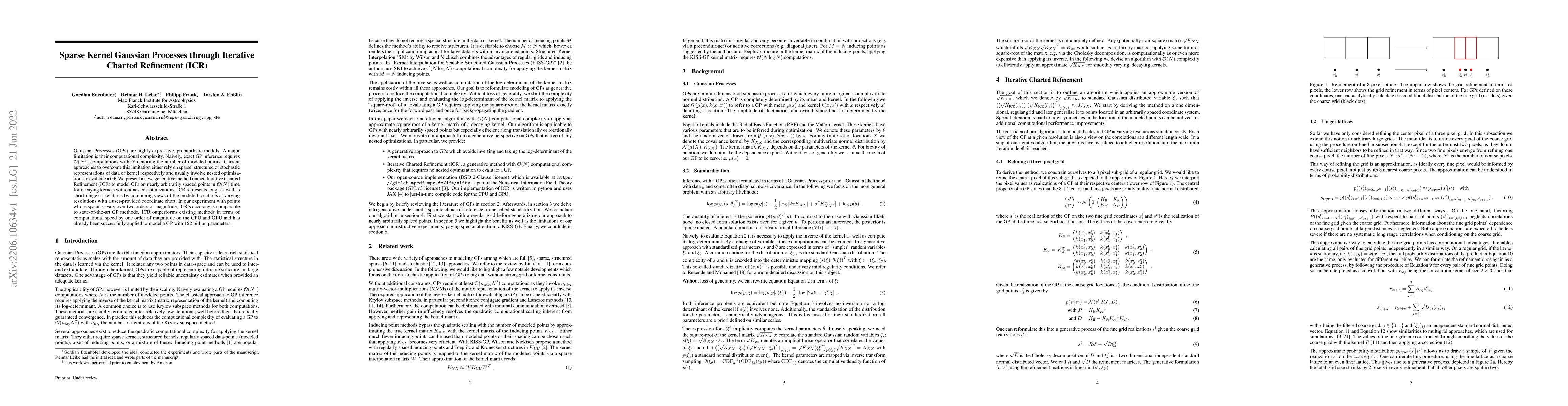Thumbnail for Sparse Kernel Gaussian Processes through Iterative Charted Refinement
  (ICR)
