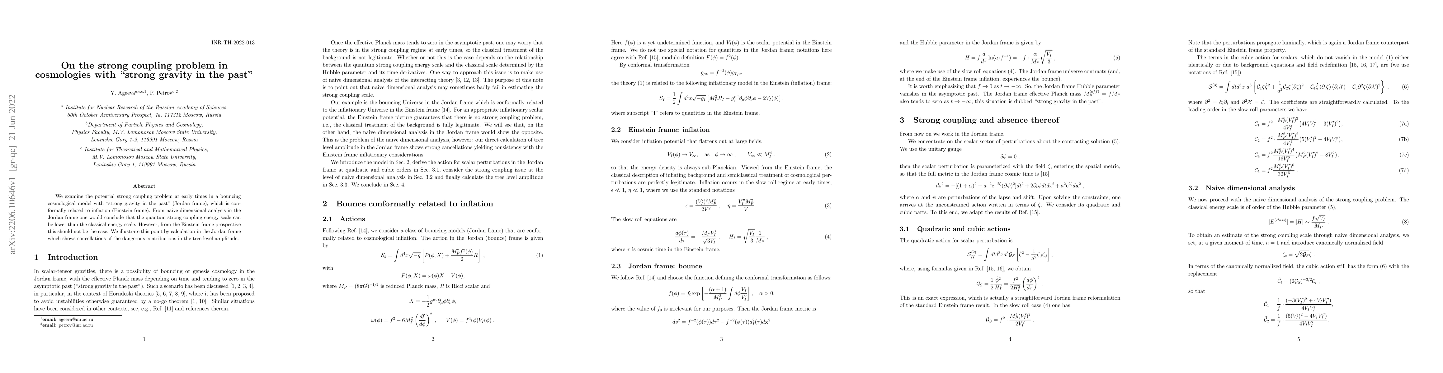 Thumbnail for On the strong coupling problem in cosmologies with "strong gravity in
  the past"