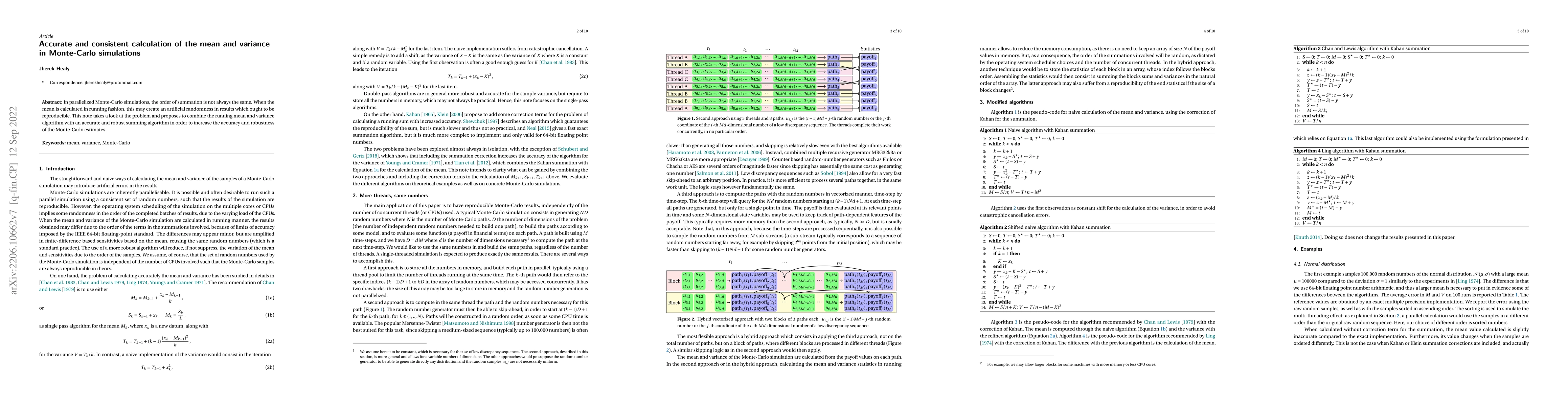 Thumbnail for Accurate and consistent calculation of the mean and variance in
  Monte-Carlo simulations