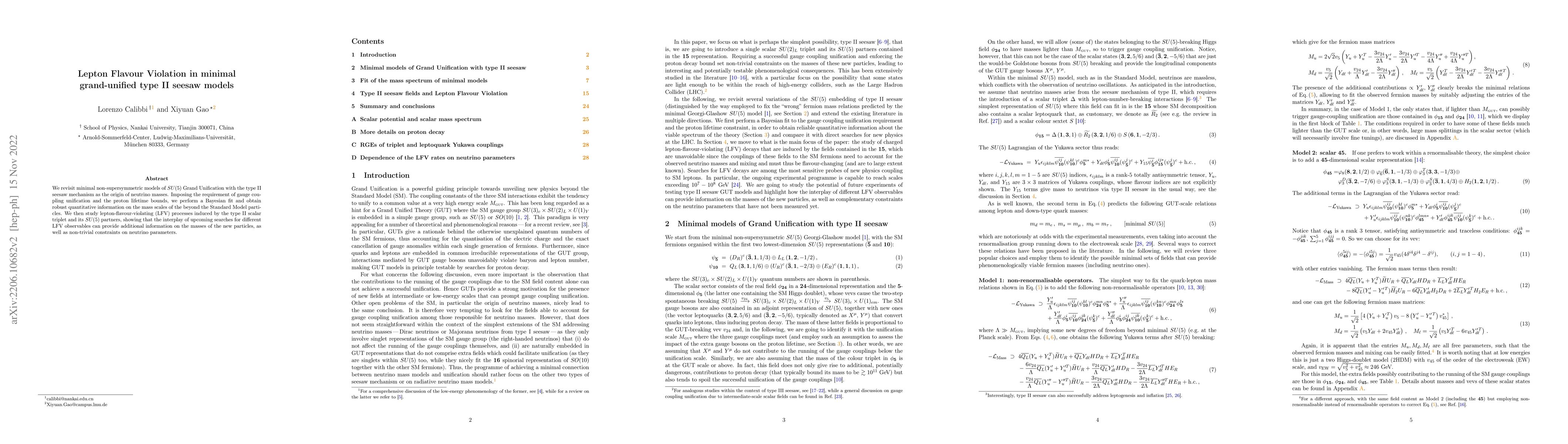 Thumbnail for Lepton Flavour Violation in minimal grand-unified type II seesaw models