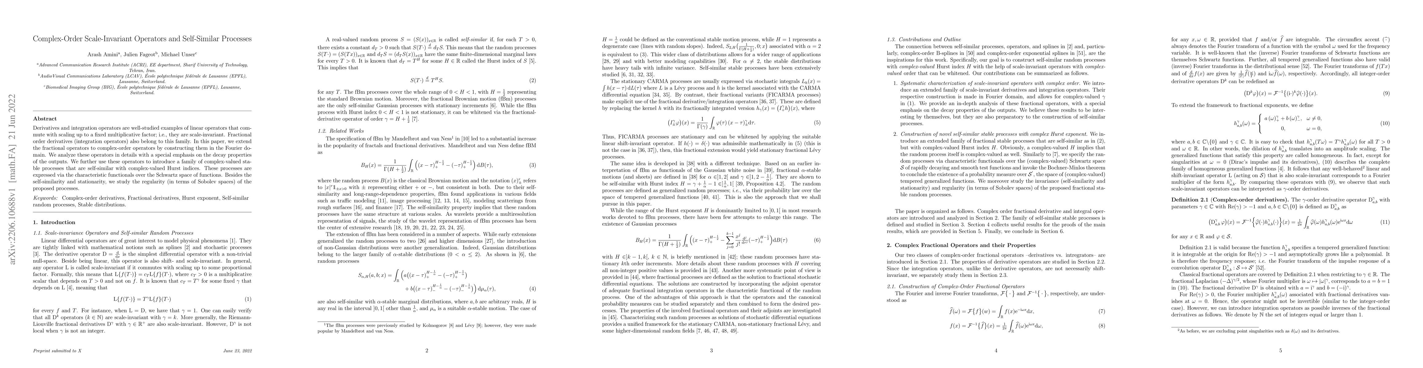 Thumbnail for Complex-Order Scale-Invariant Operators and Self-Similar Processes