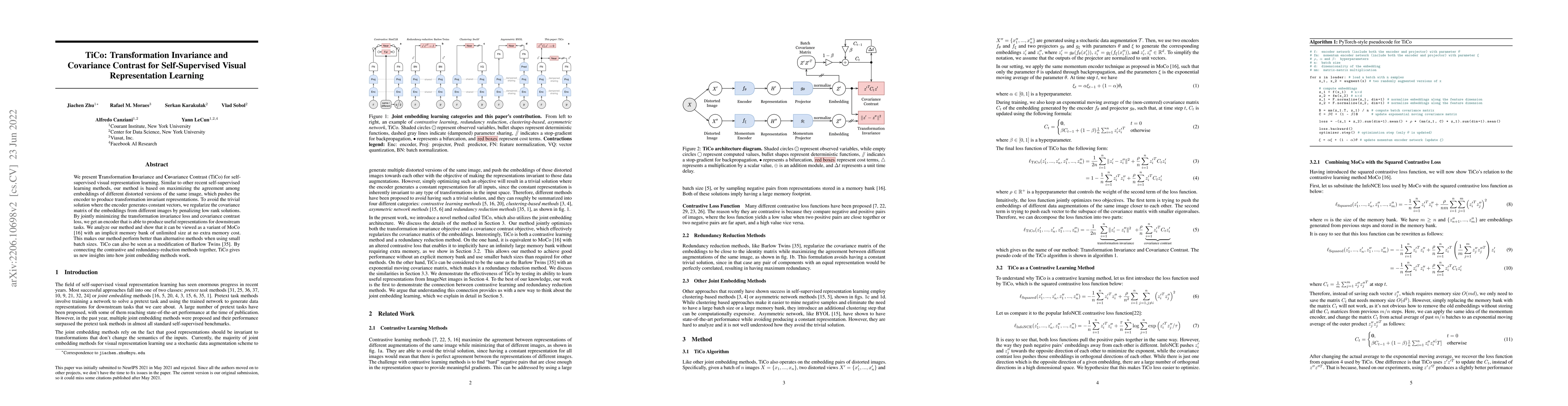 Thumbnail for TiCo: Transformation Invariance and Covariance Contrast for
  Self-Supervised Visual Representation Learning
