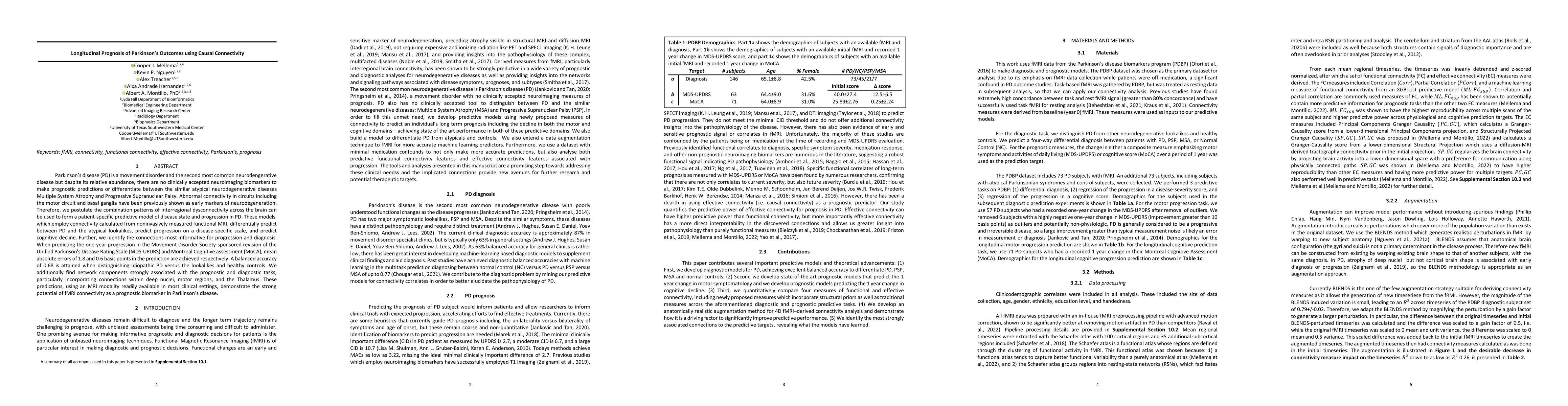 Thumbnail for Longitudinal Prognosis of Parkinsons Outcomes using Causal Connectivity