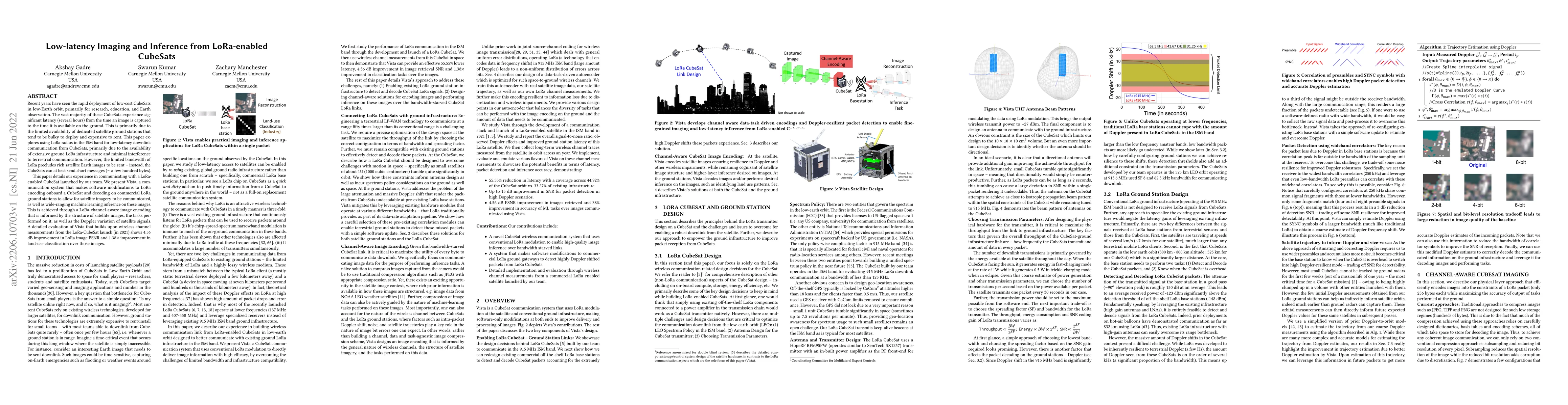 Thumbnail for Low-latency Imaging and Inference from LoRa-enabled CubeSats