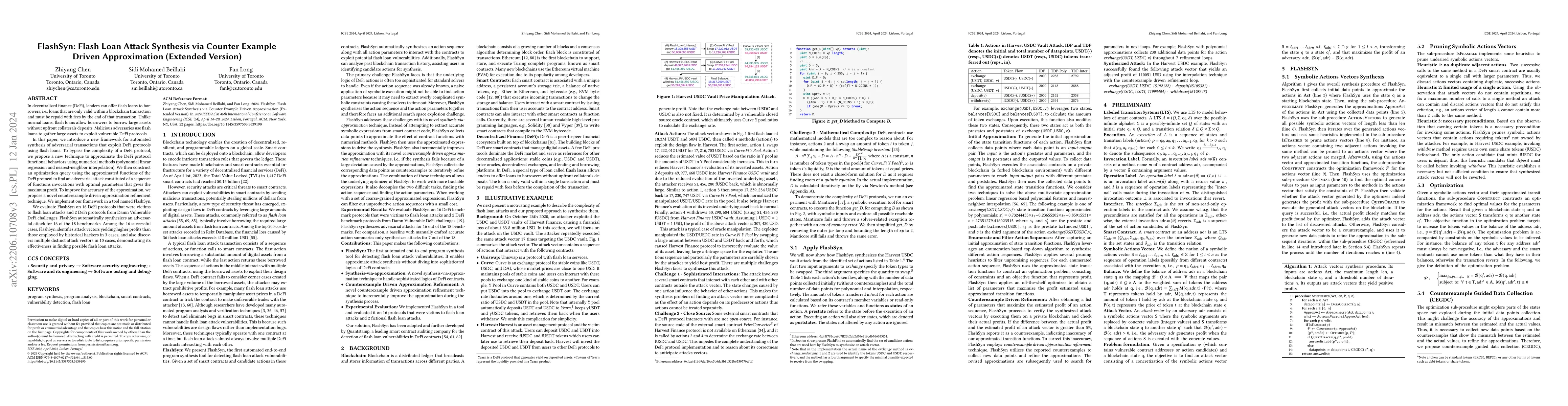 Thumbnail for FlashSyn: Flash Loan Attack Synthesis via Counter Example Driven
  Approximation