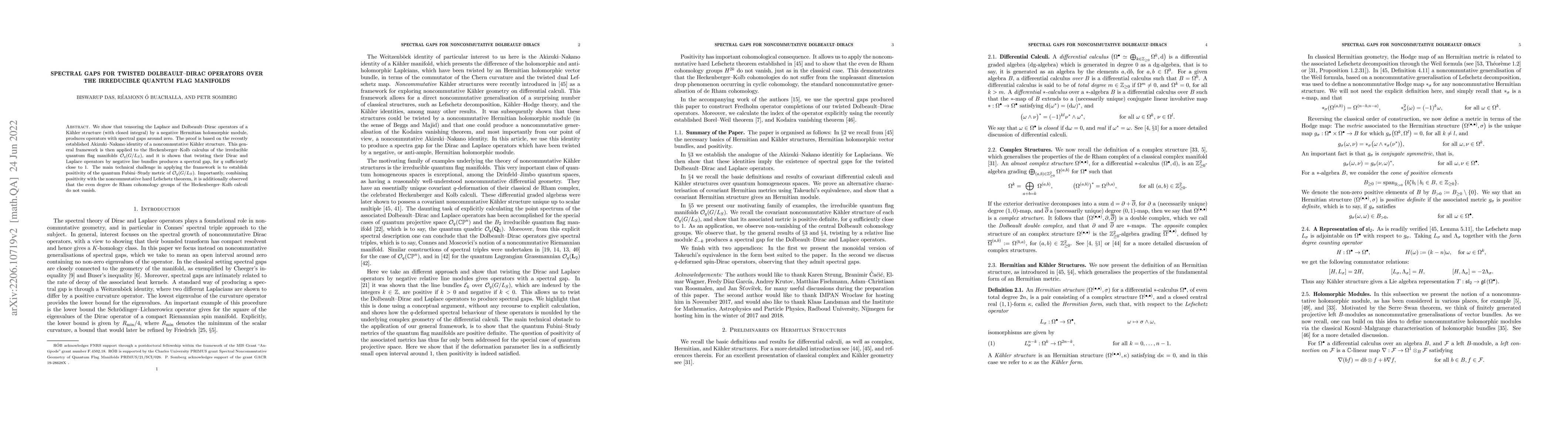 Thumbnail for Spectral gaps for twisted Dolbeault-Dirac operators over the irreducible
  quantum flag manifolds