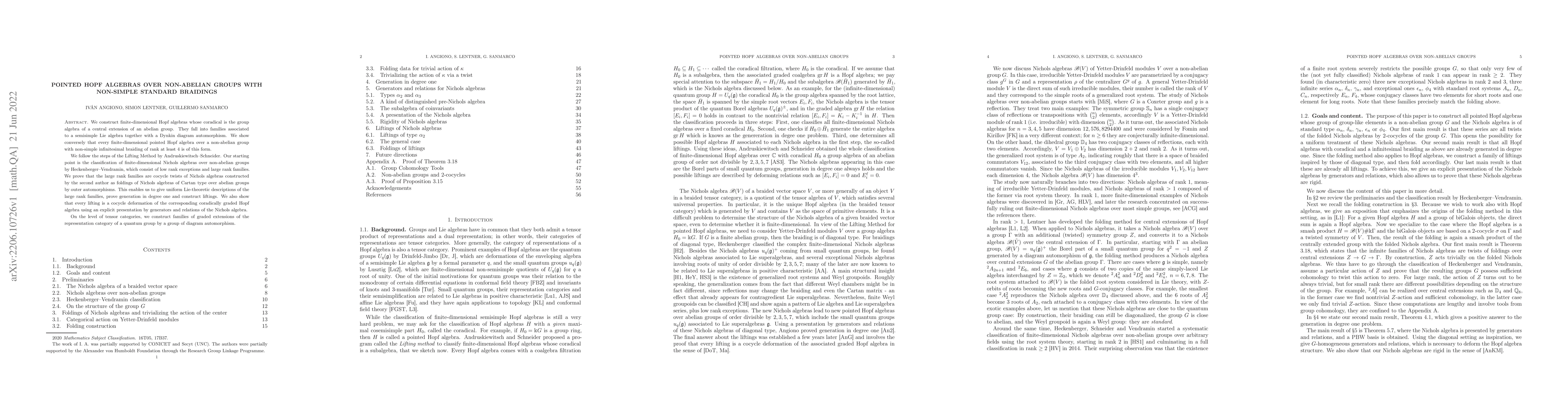 Thumbnail for Pointed Hopf algebras over non-abelian groups with non-simple standard
  braidings
