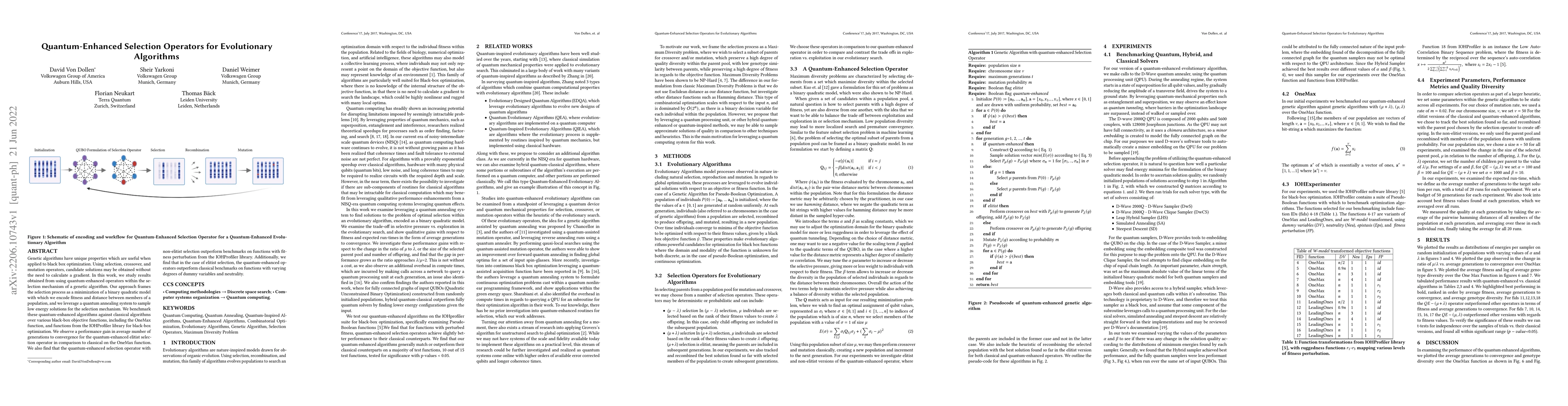 Thumbnail for Quantum-Enhanced Selection Operators for Evolutionary Algorithms