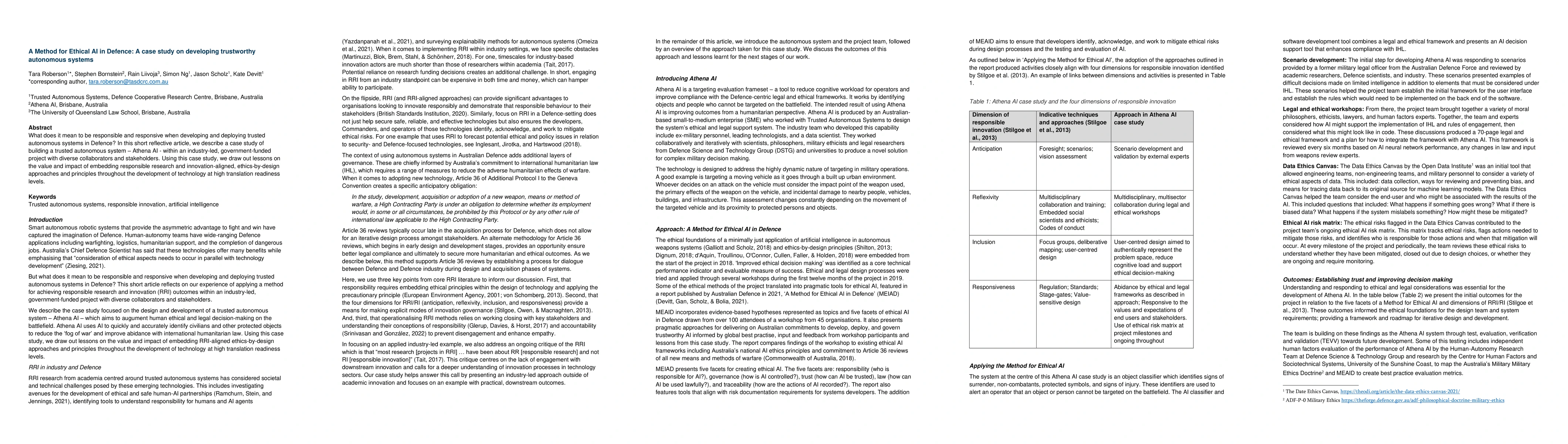 Thumbnail for A method for ethical AI in Defence: A case study on developing
  trustworthy autonomous systems