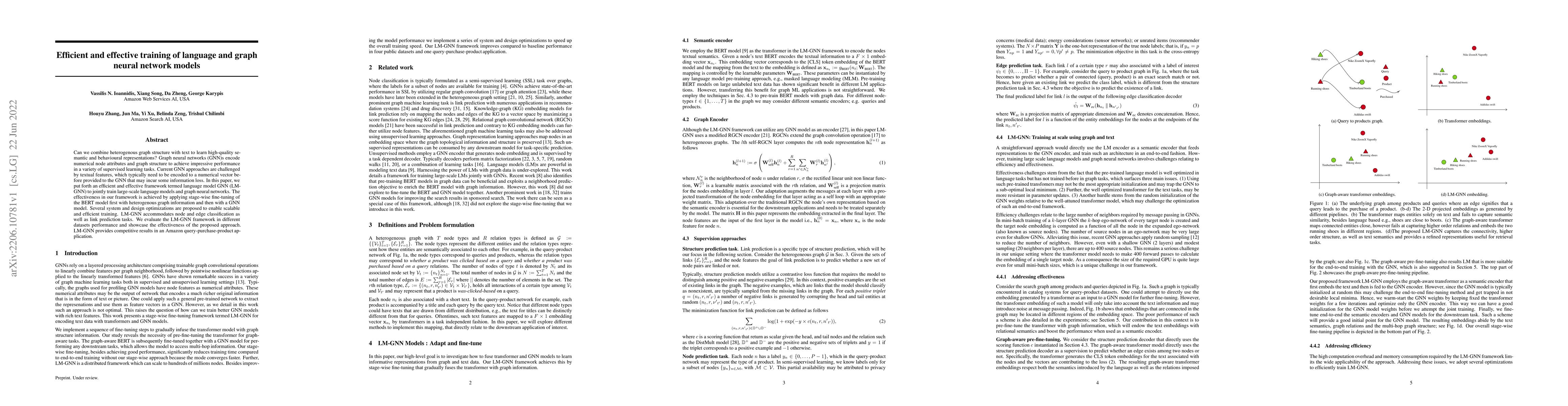 Thumbnail for Efficient and effective training of language and graph neural network
  models