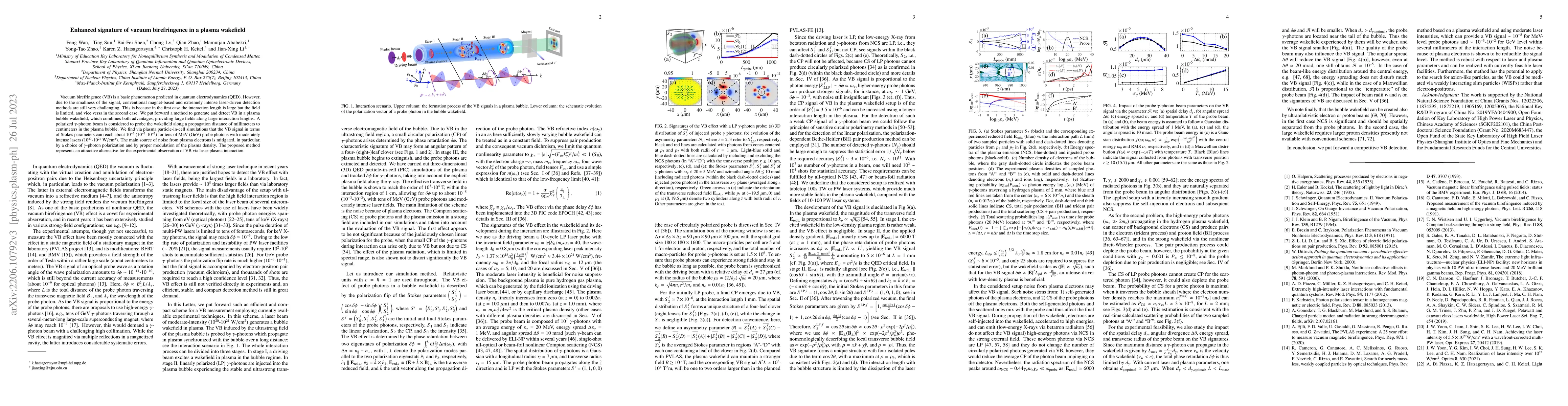 Thumbnail for Enhanced signature of vacuum birefringence in a plasma wakefield