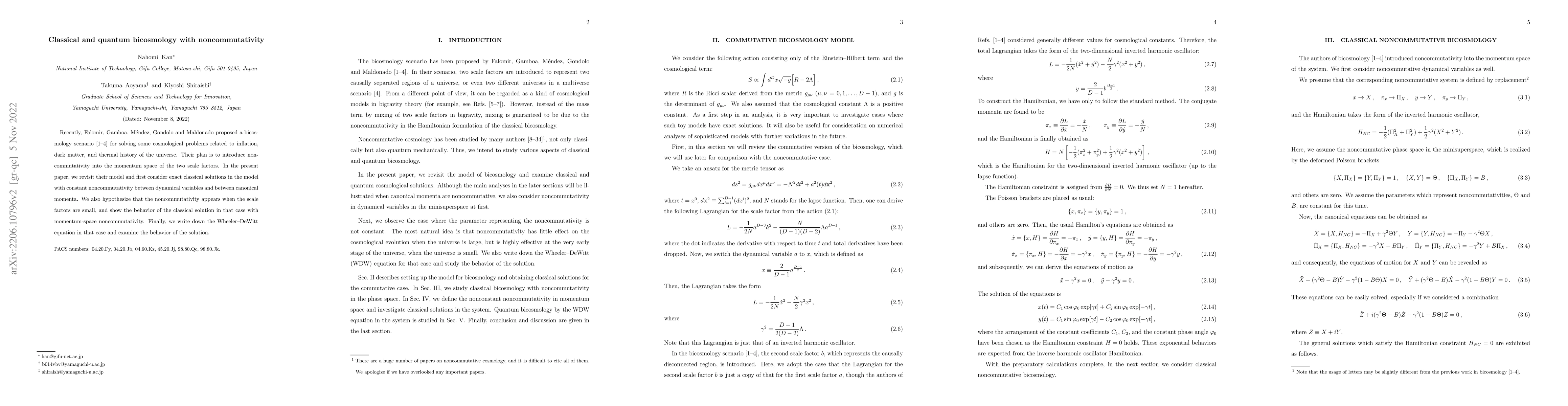 Thumbnail for Classical and quantum bicosmology with noncommutativity
