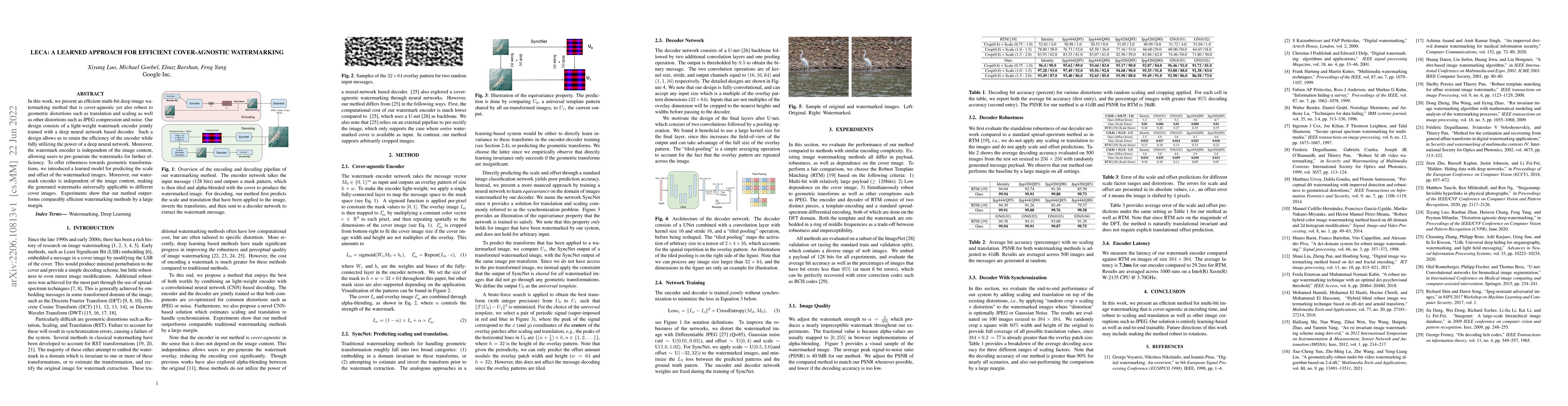 Thumbnail for LECA: A Learned Approach for Efficient Cover-agnostic Watermarking