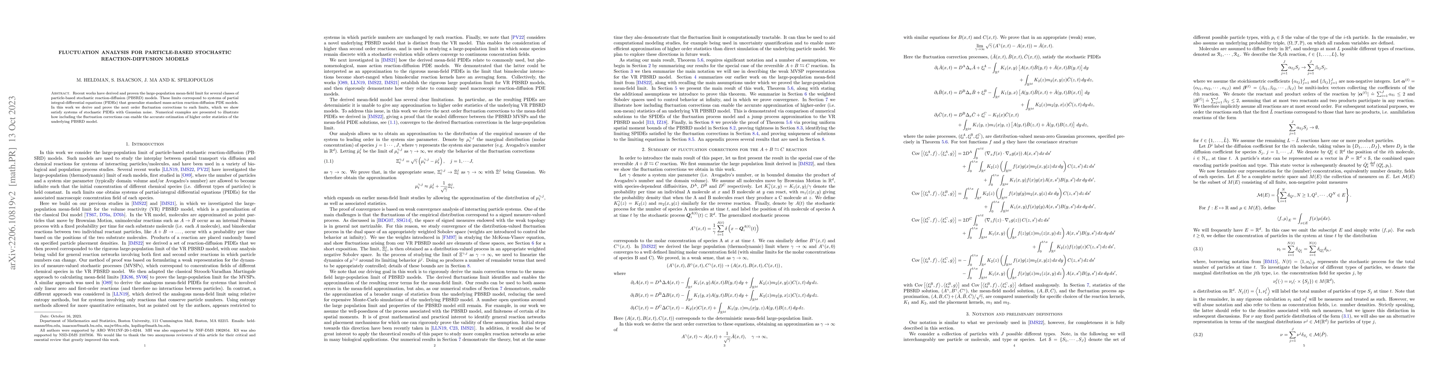 Thumbnail for Fluctuation analysis for particle-based stochastic reaction-diffusion
  models