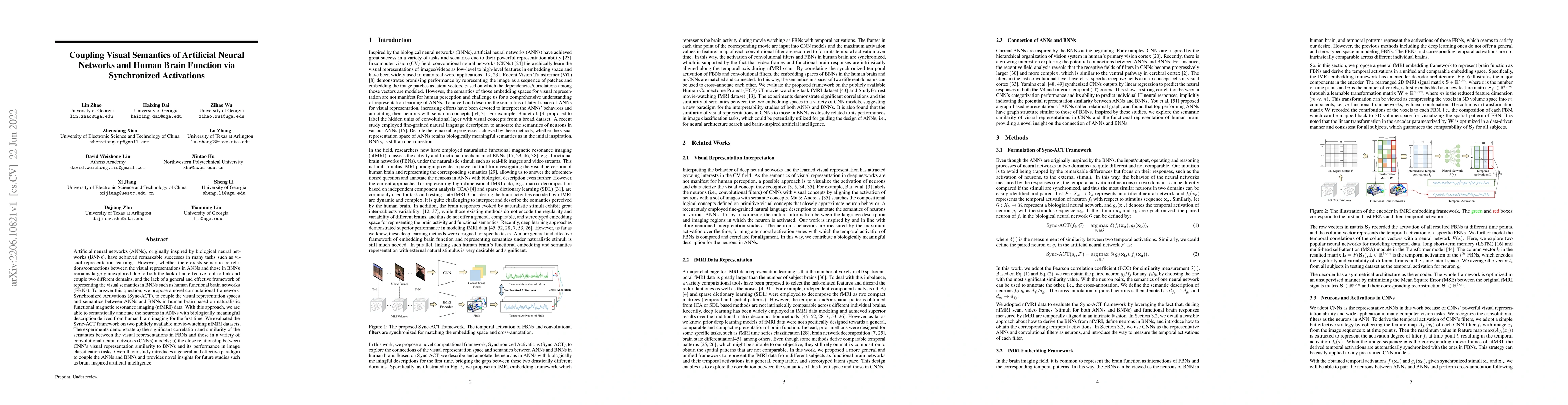 Thumbnail for Coupling Visual Semantics of Artificial Neural Networks and Human Brain
  Function via Synchronized Activations