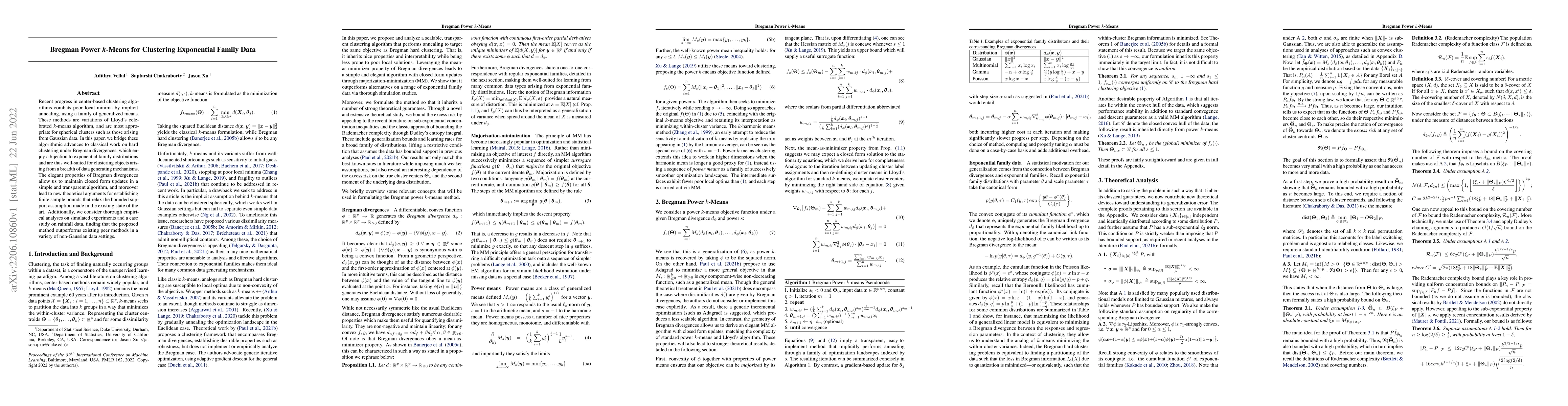 Thumbnail for Bregman Power k-Means for Clustering Exponential Family Data
