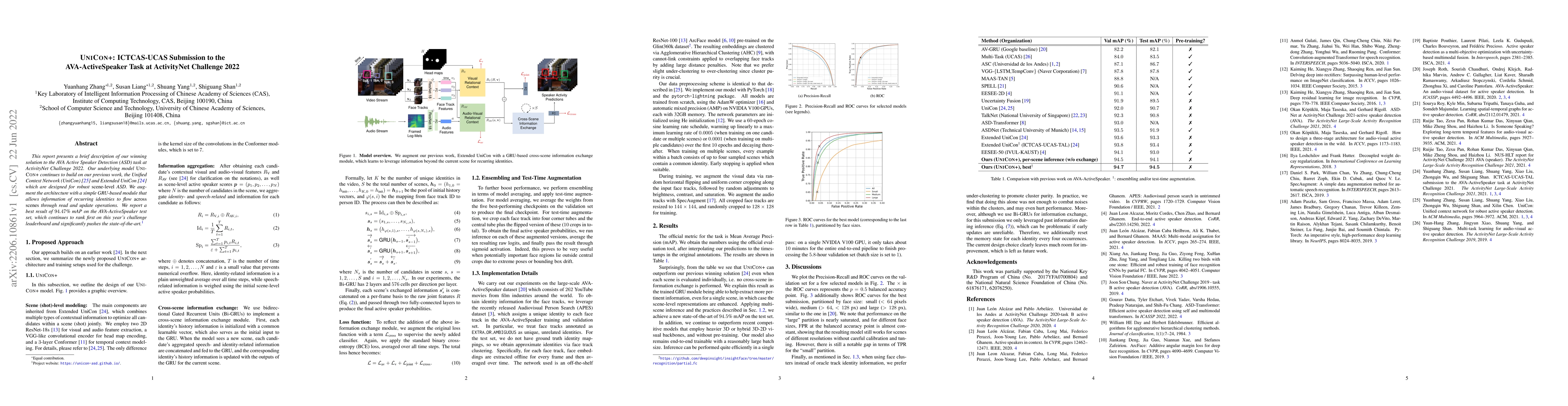 Thumbnail for UniCon+: ICTCAS-UCAS Submission to the AVA-ActiveSpeaker Task at
  ActivityNet Challenge 2022