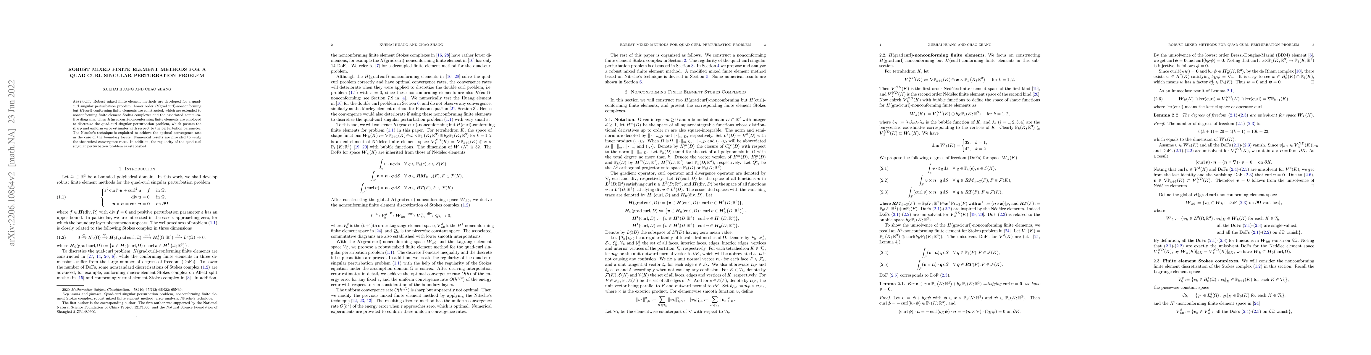 Thumbnail for Robust mixed finite element methods for a quad-curl singular
  perturbation problem