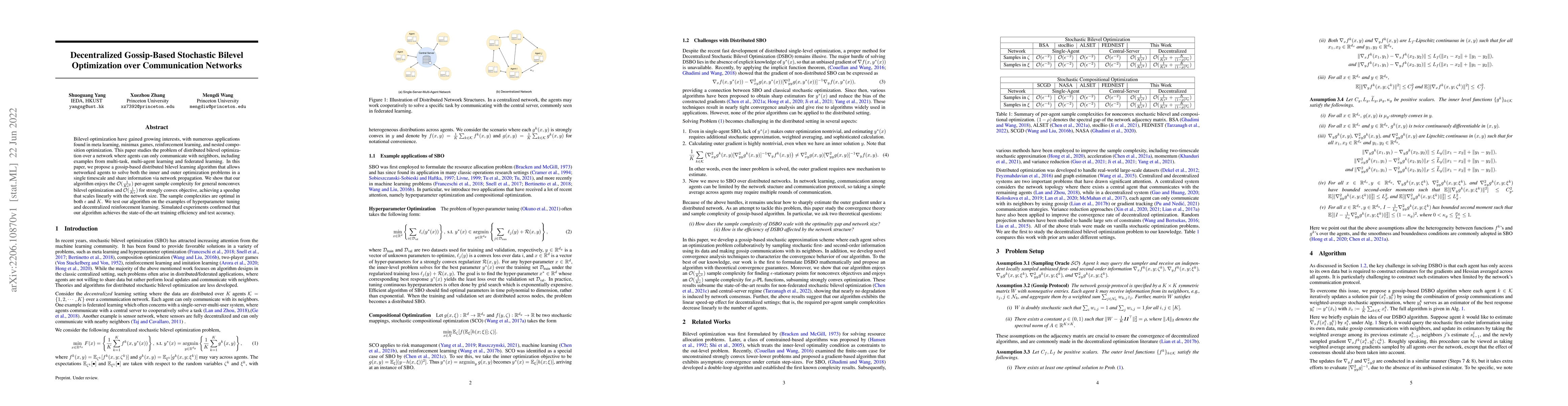 Thumbnail for Decentralized Gossip-Based Stochastic Bilevel Optimization over
  Communication Networks