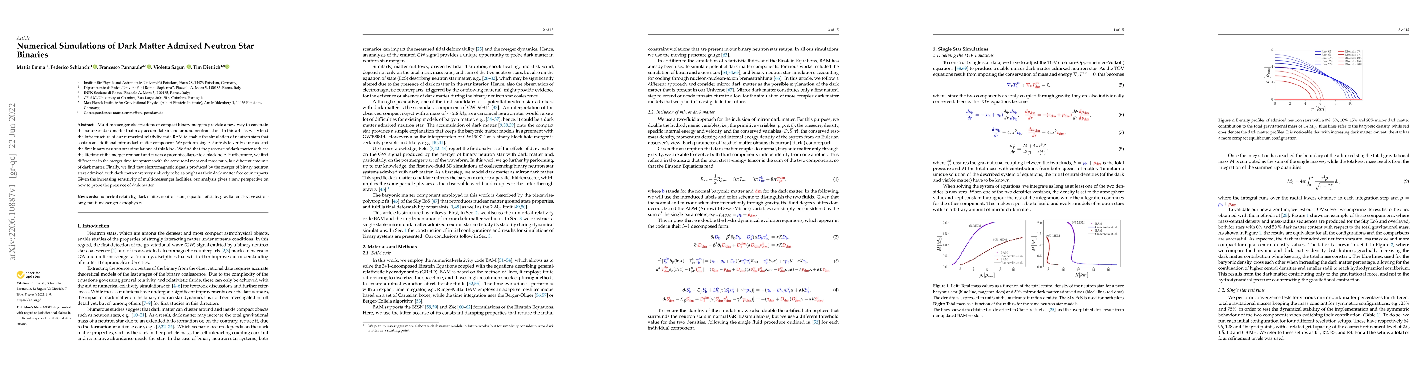 Thumbnail for Numerical Simulations of Dark Matter Admixed Neutron Star Binaries