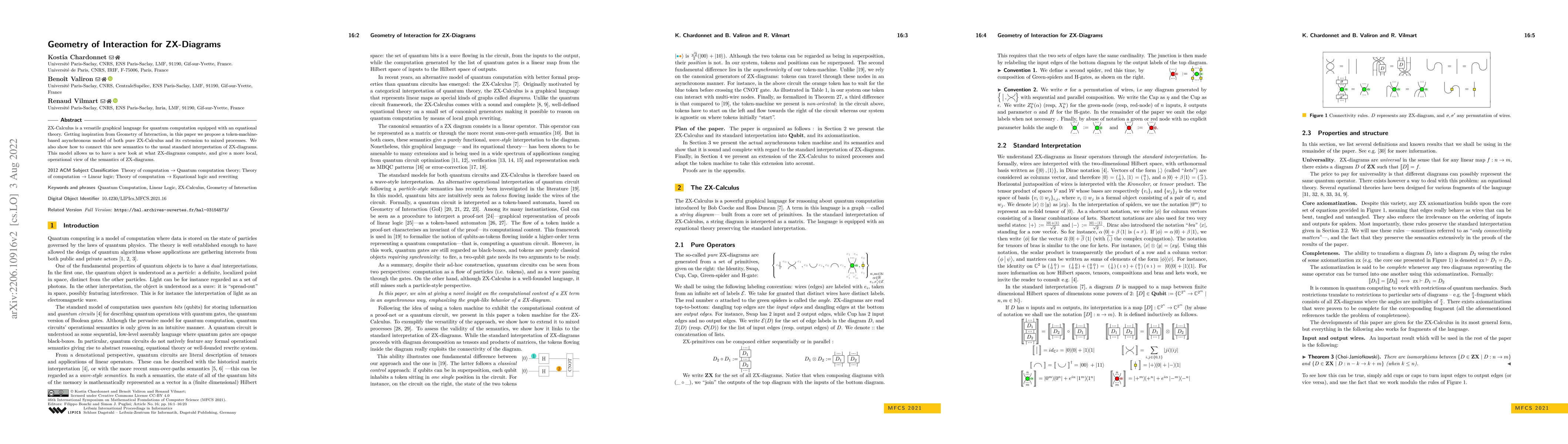 Thumbnail for Geometry of Interaction for ZX-Diagrams
