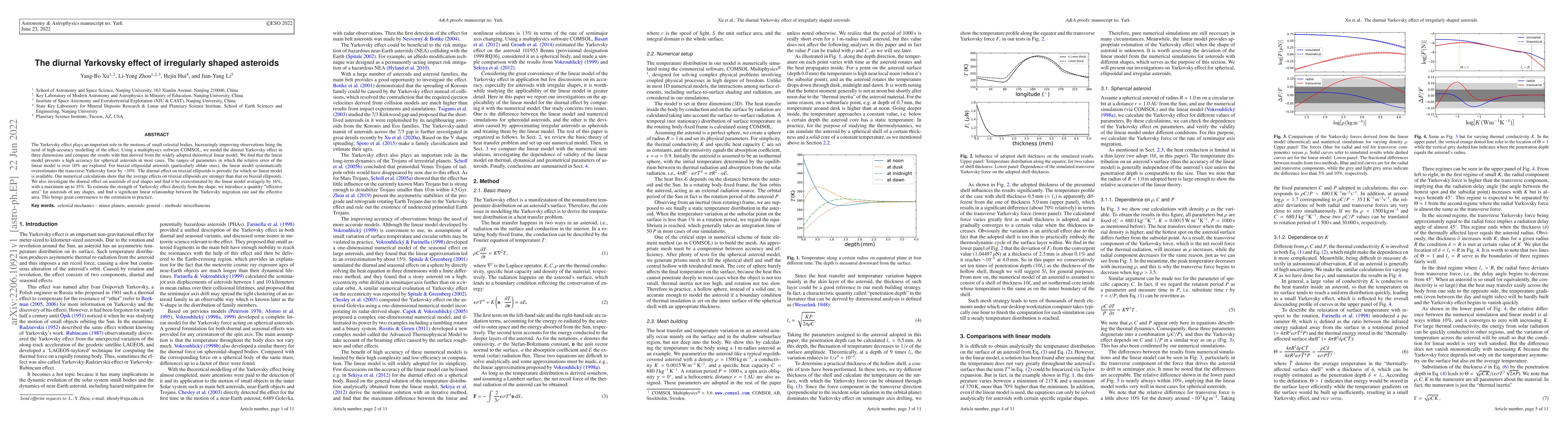 Thumbnail for The diurnal Yarkovsky effect of irregularly shaped asteroids