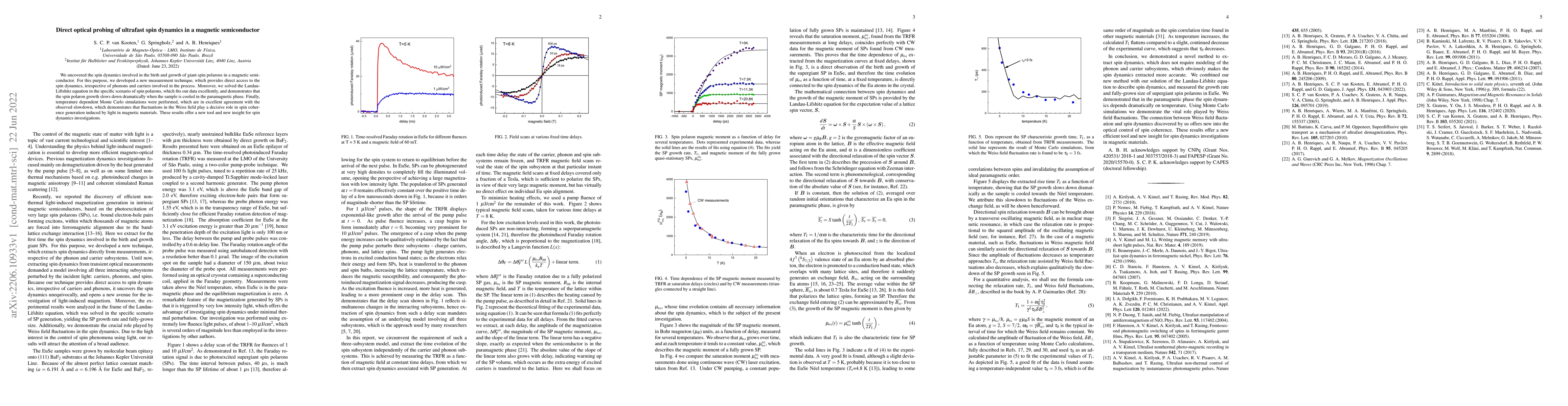 Thumbnail for Direct optical probing of ultrafast spin dynamics in a magnetic
  semiconductor