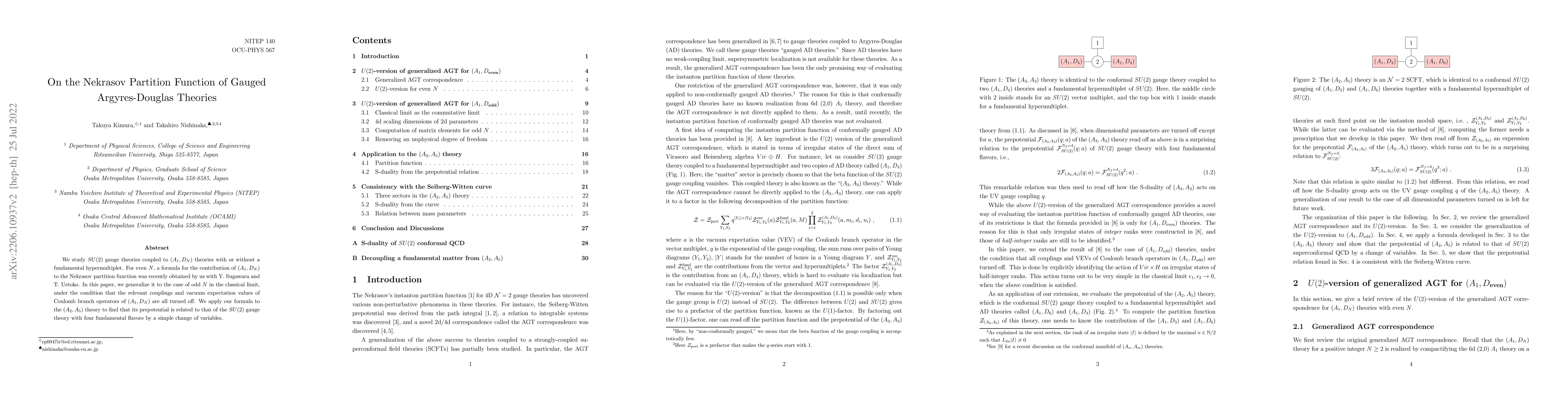 Thumbnail for On the Nekrasov Partition Function of Gauged Argyres-Douglas Theories