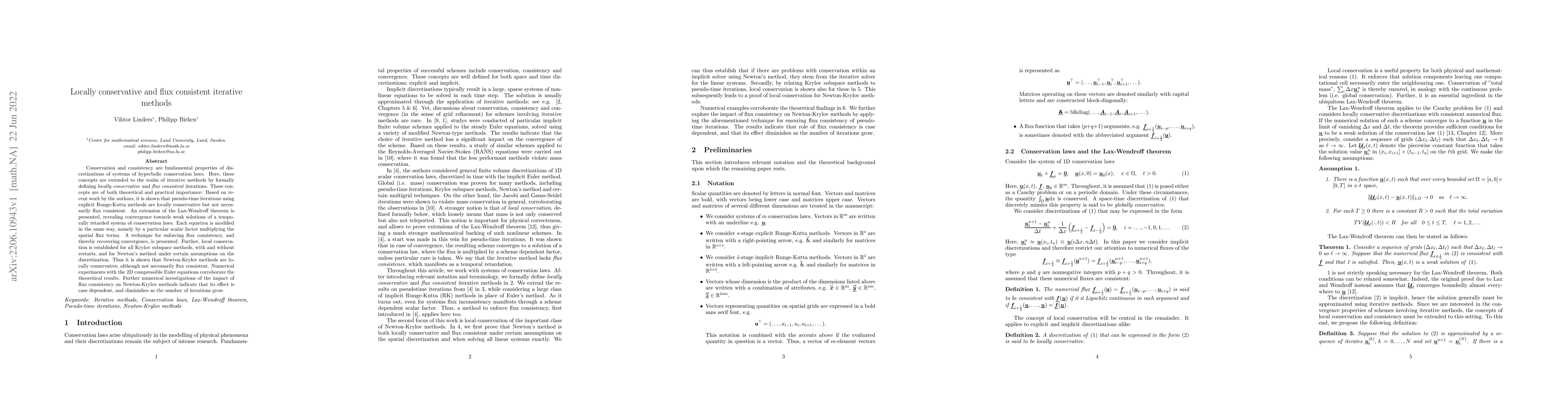 Thumbnail for Locally conservative and flux consistent iterative methods