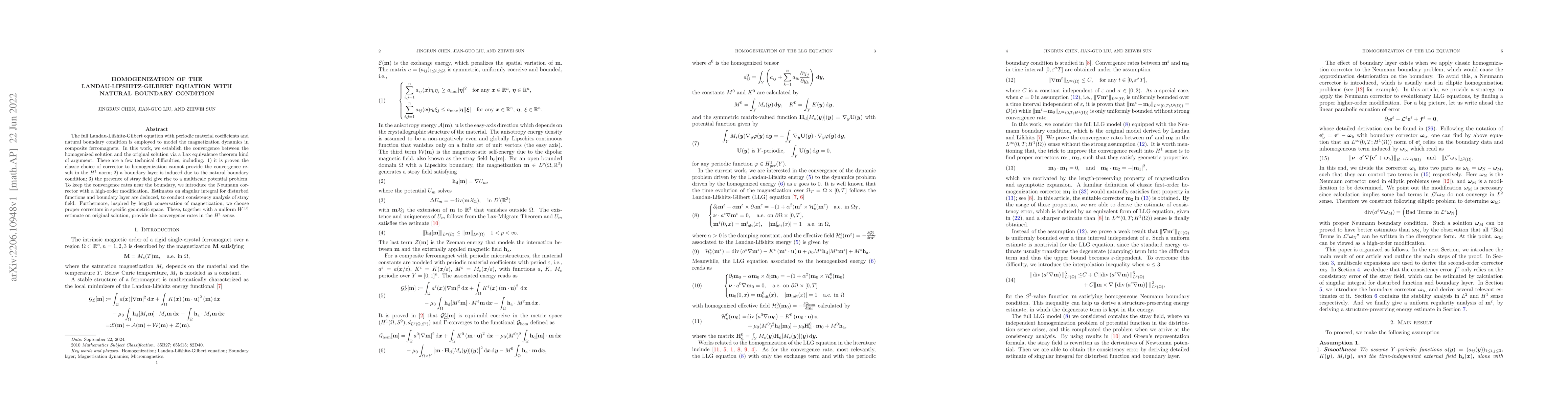 Thumbnail for Homogenization of the Landau-Lifshitz-Gilbert equation with natural
  boundary condition