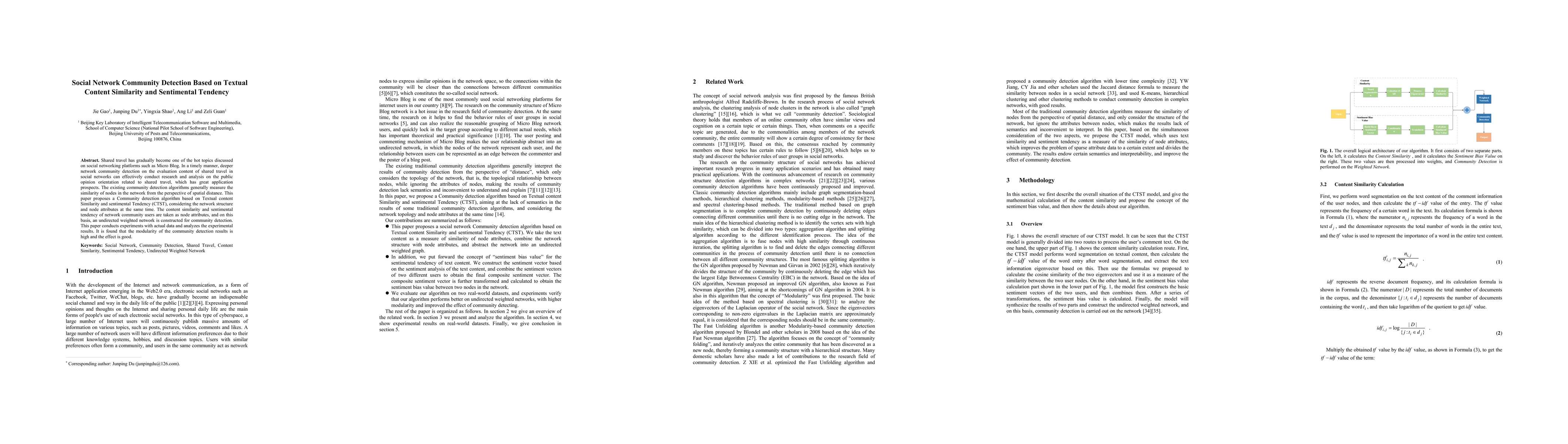 Thumbnail for Social Network Community Detection Based on Textual Content Similarity
  and Sentimental Tendency