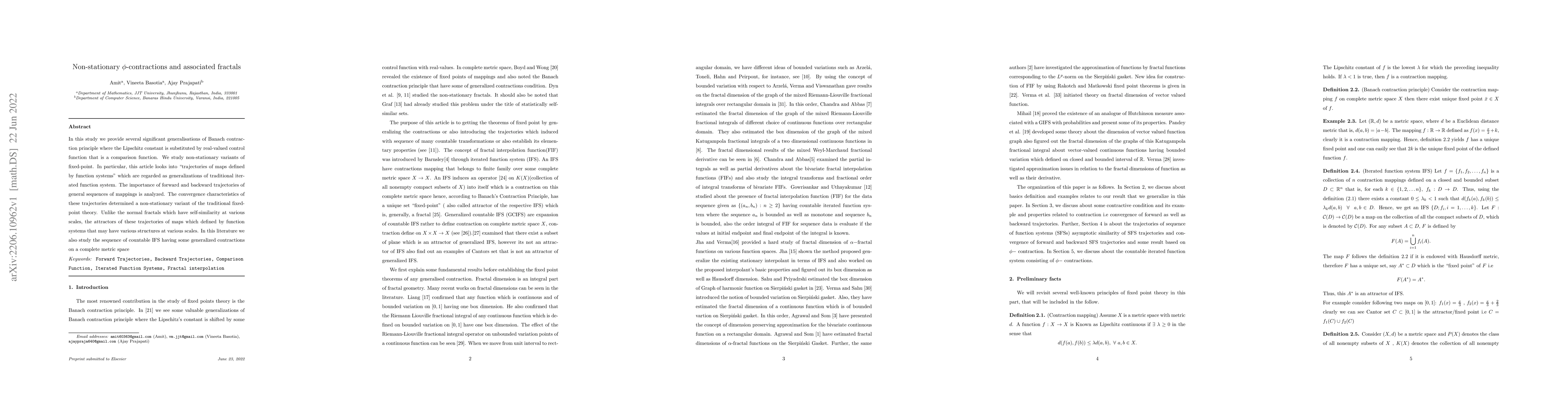 Thumbnail for Non-stationary {\phi}-contractions and associated fractals