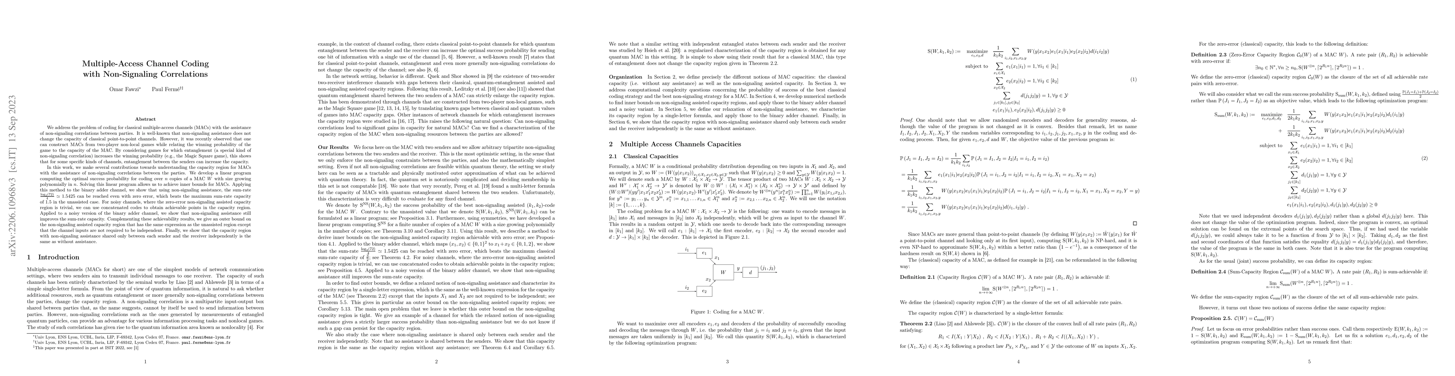 Thumbnail for Multiple-Access Channel Coding with Non-Signaling Correlations
