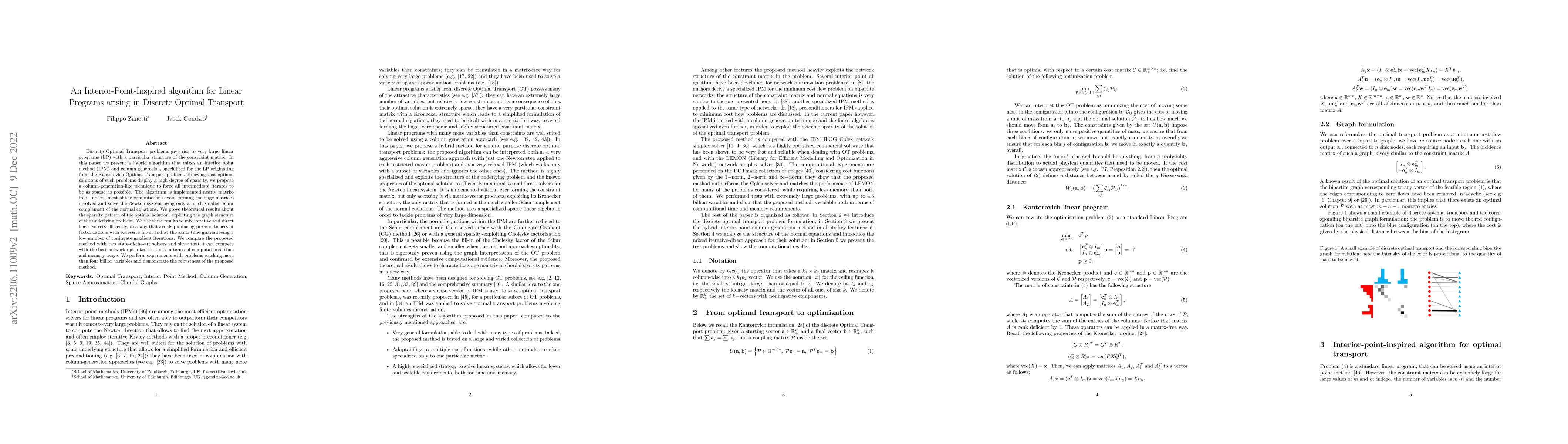 Thumbnail for An Interior-Point-Inspired algorithm for Linear Programs arising in
  Discrete Optimal Transport