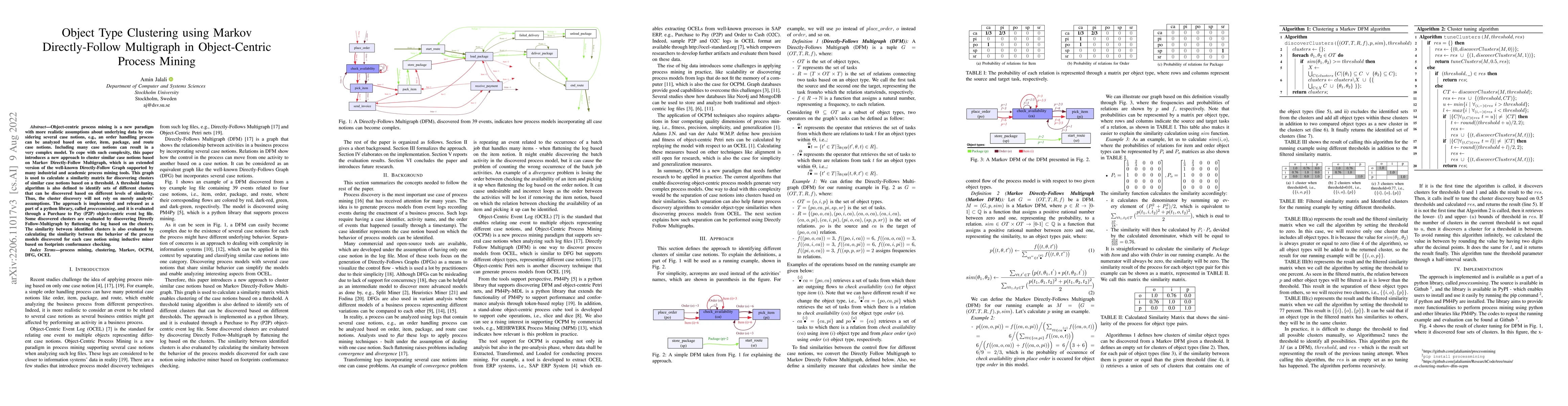 Thumbnail for Object Type Clustering using Markov Directly-Follow Multigraph in
  Object-Centric Process Mining