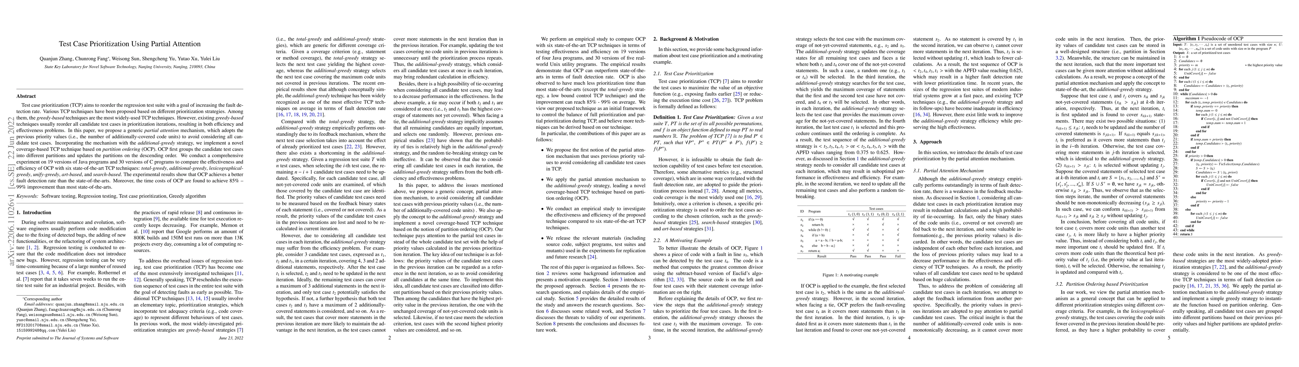 Thumbnail for Test Case Prioritization Using Partial Attention